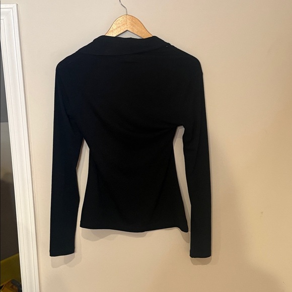 Christine Alexander Black Top with Sparkle Accents Drapey Party M - Picture 6 of 6